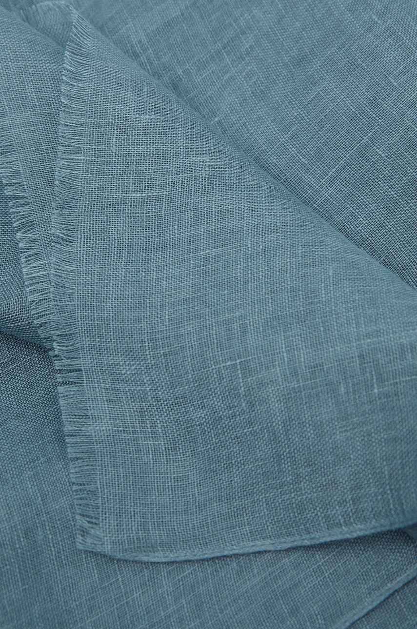 

Шарф Mango Man Linen мужской цвет синий однотонный