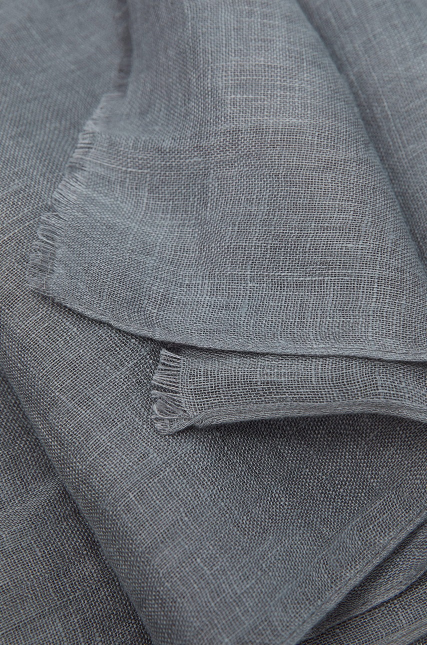 

Шарф Mango Man Linen мужской цвет серый однотонный