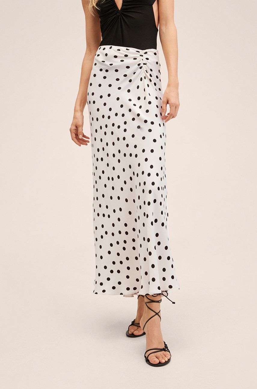 

Пола Mango Dots в бежово дълъг модел със стандартна кройка, Бежов