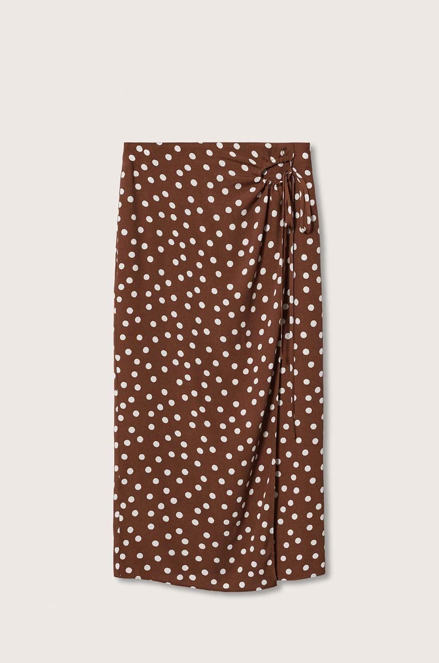 

Спідниця Mango Mallorca колір коричневий midi пряма
