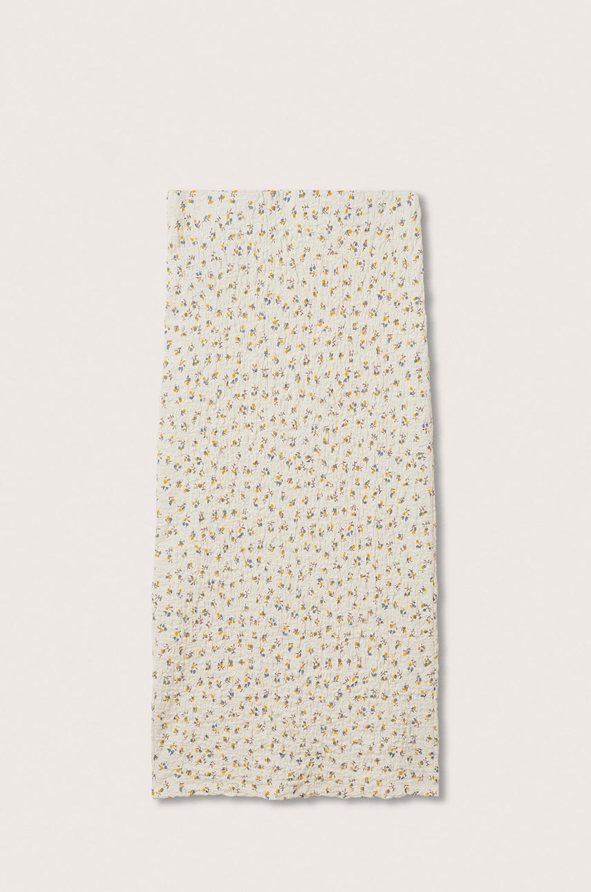 

Пола Mango Brinda в бяло среднодълъг модел с кройка тип молив, Бял