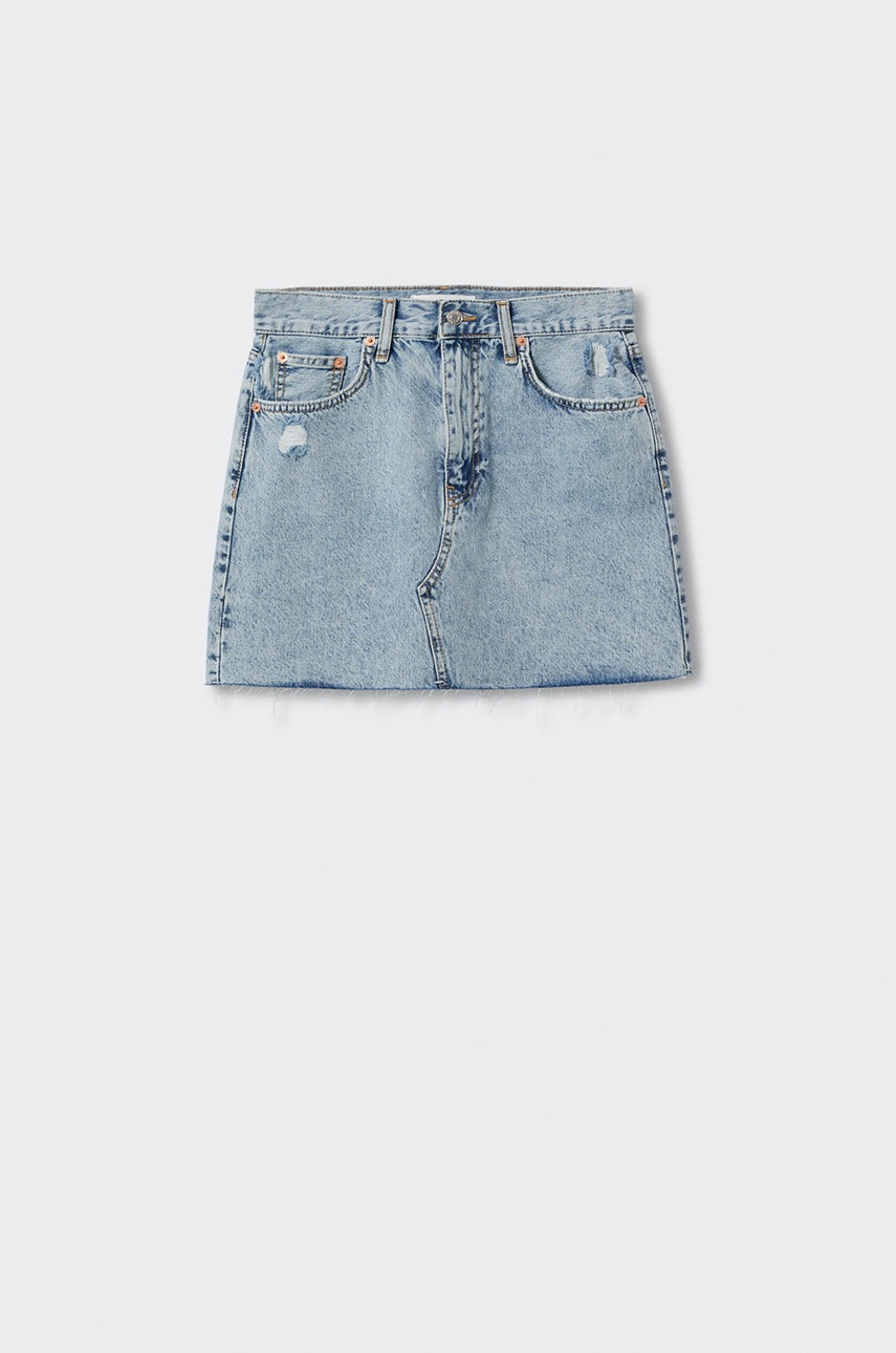 

Джинсовая юбка Mango Hailey2 цвет фиолетовый mini прямая