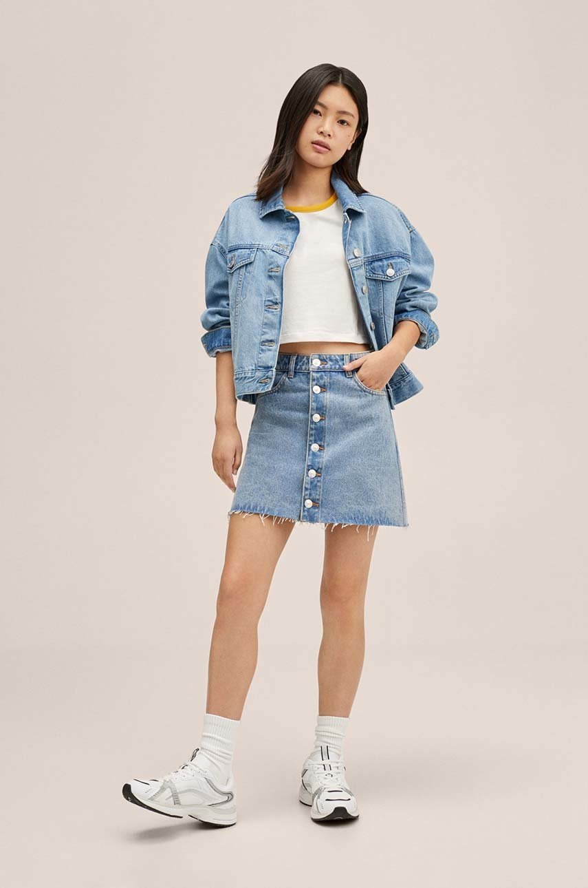 

Дитяча джинсова спідниця Mango Kids mini пряма