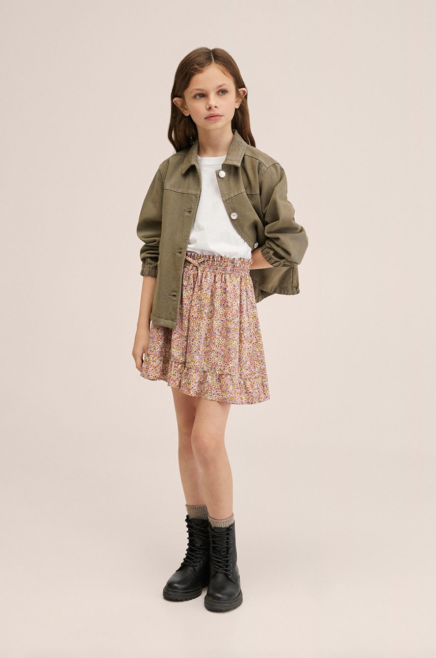 

Детская юбка Mango Kids цвет розовый mini расклешённая