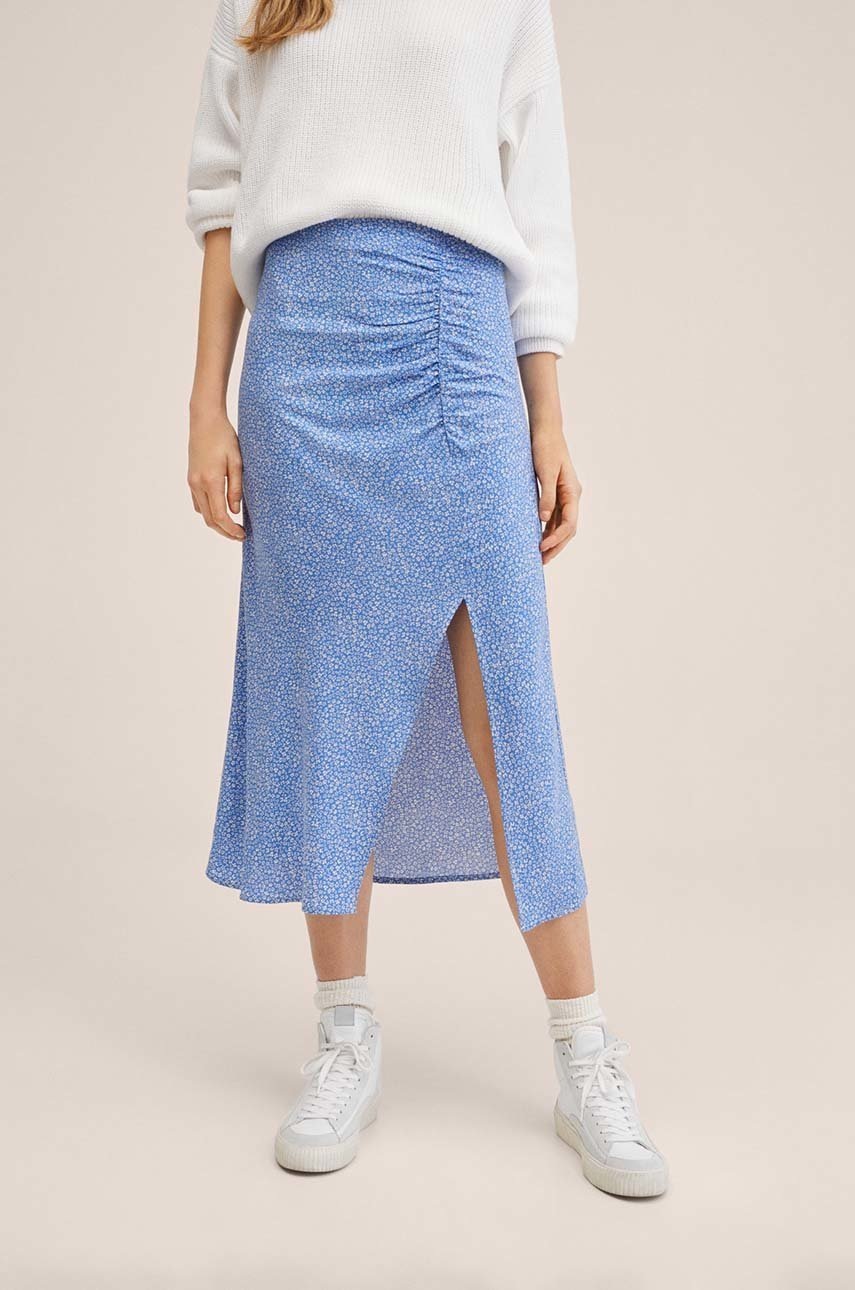 

Детска пола Mango Kids Blau среднодълъг модел със стандартна кройка, Син