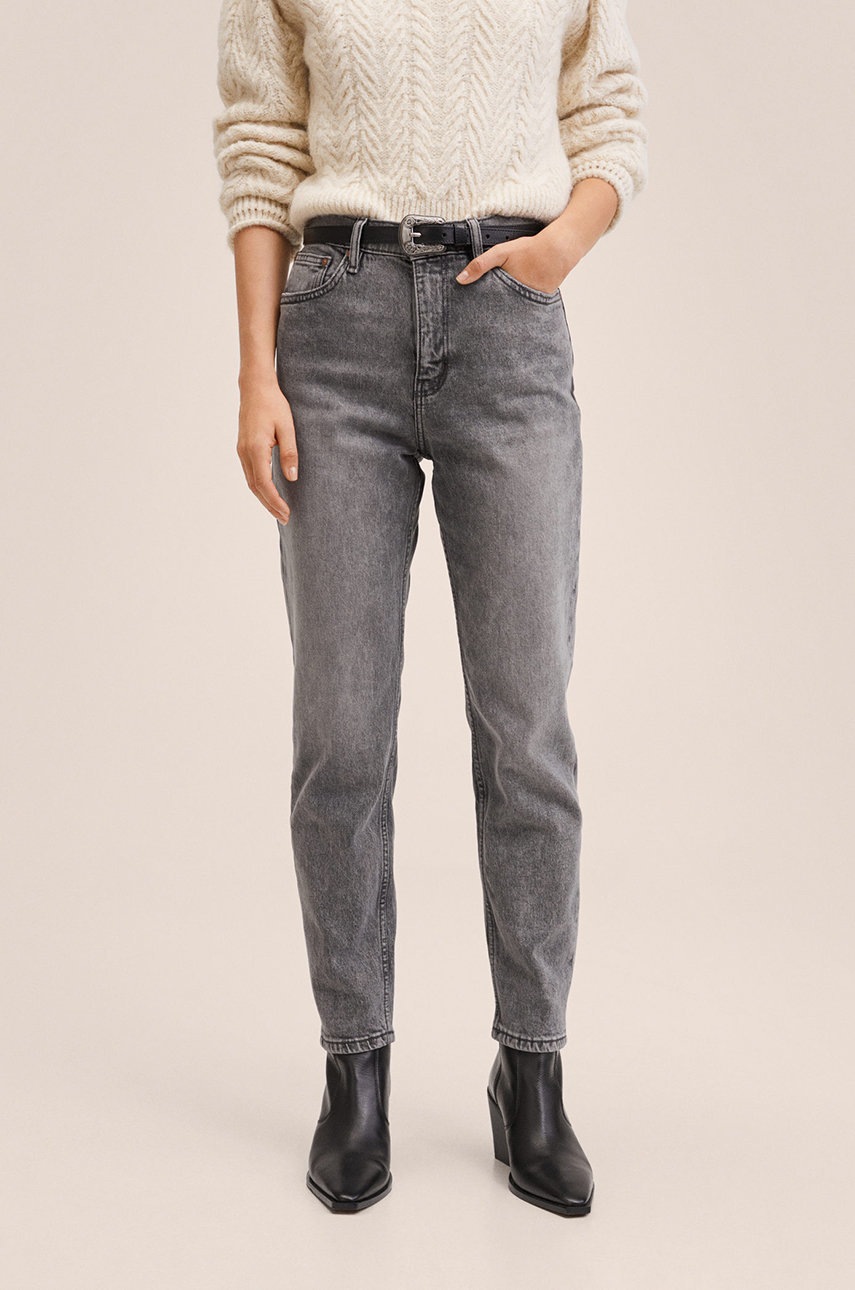 Mango jeansy Newmom damskie high waist