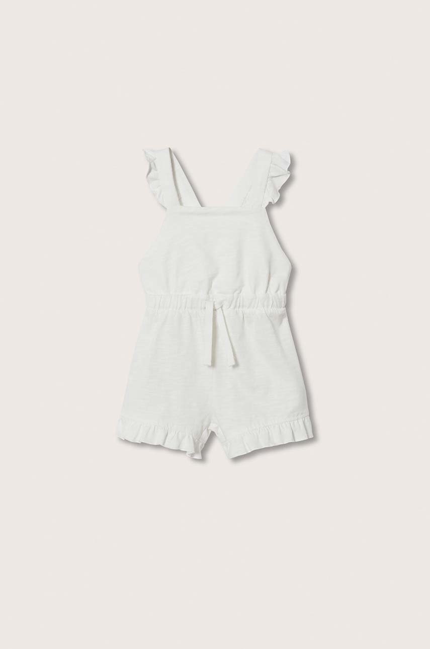 

Детски гащеризон Mango Kids Amapola в бяло от памук, Бял