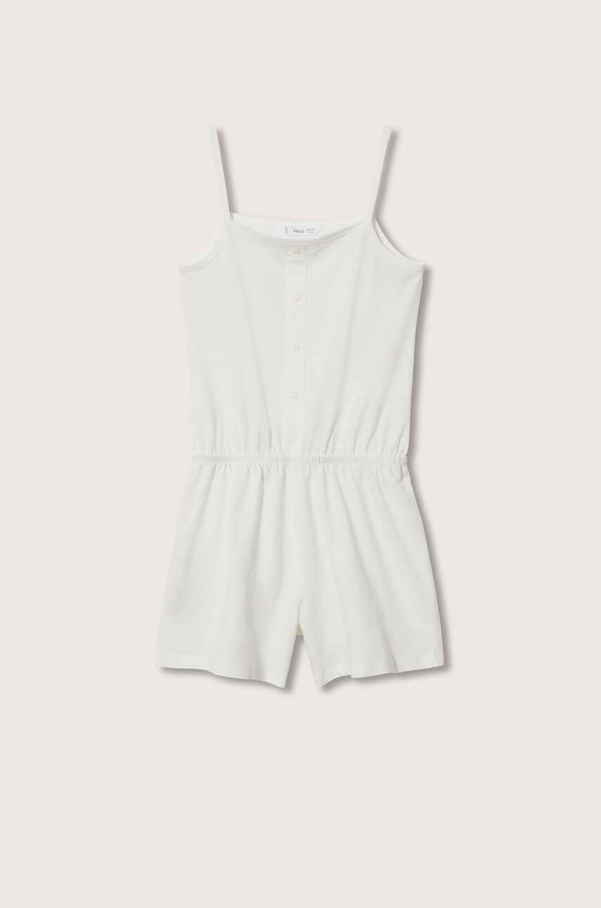

Детский хлопковый комбинезон Mango Kids Mina цвет белый хлопковый