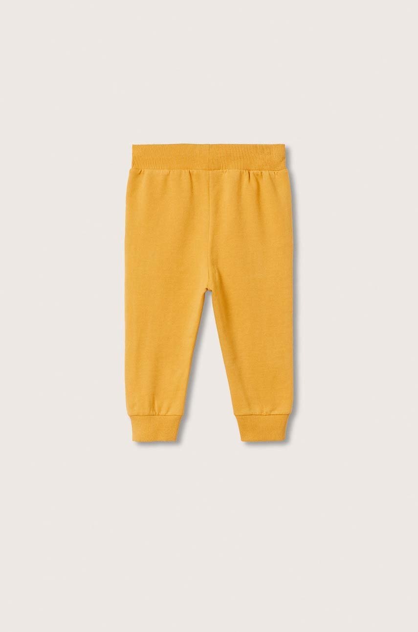 

Дитячі штани Mango Kids колір жовтий однотонні