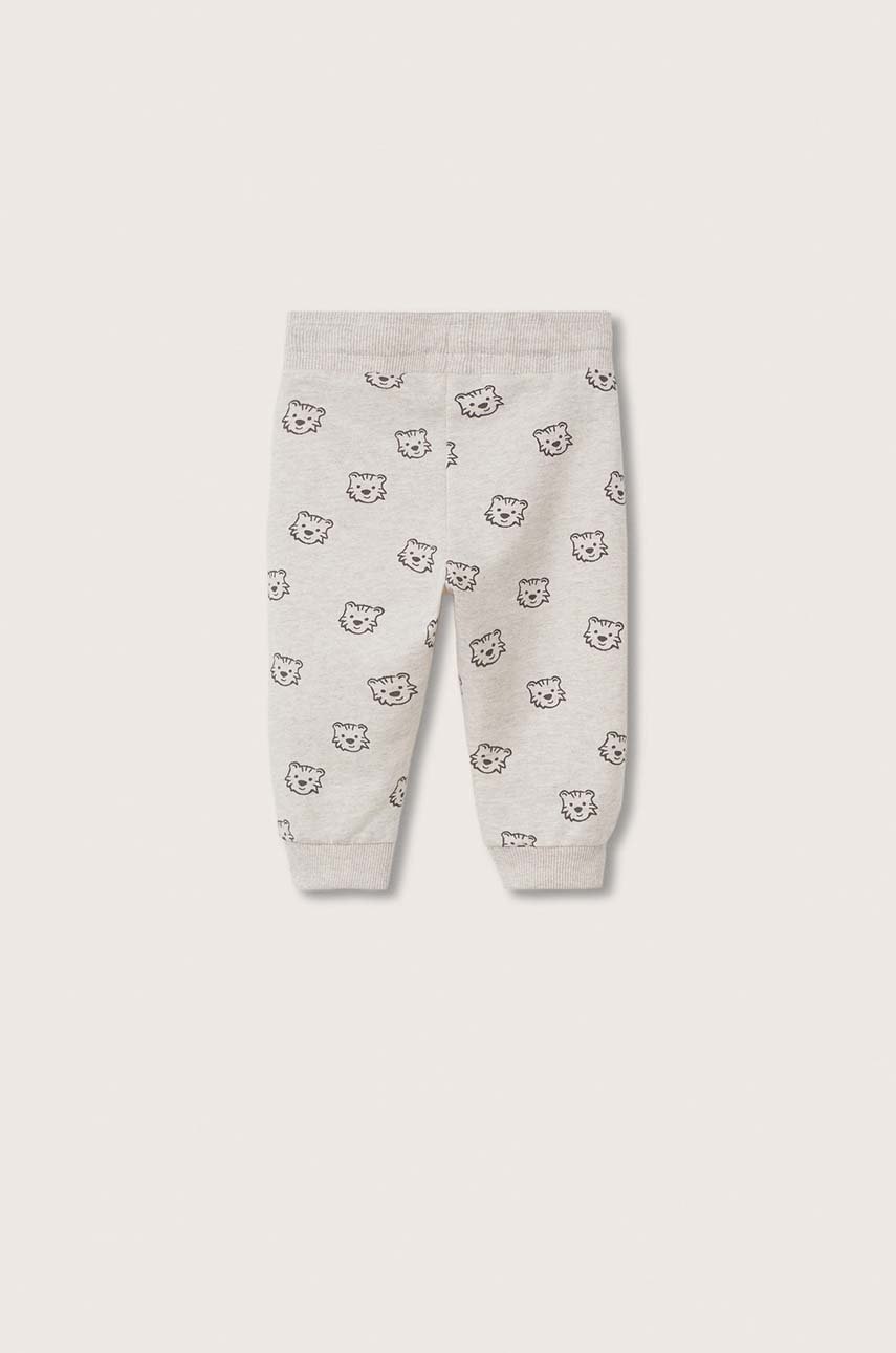 

Детские брюки Mango Kids цвет бежевый узорные