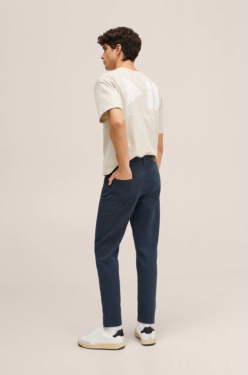 

Детские брюки Mango Kids цвет синий однотонные