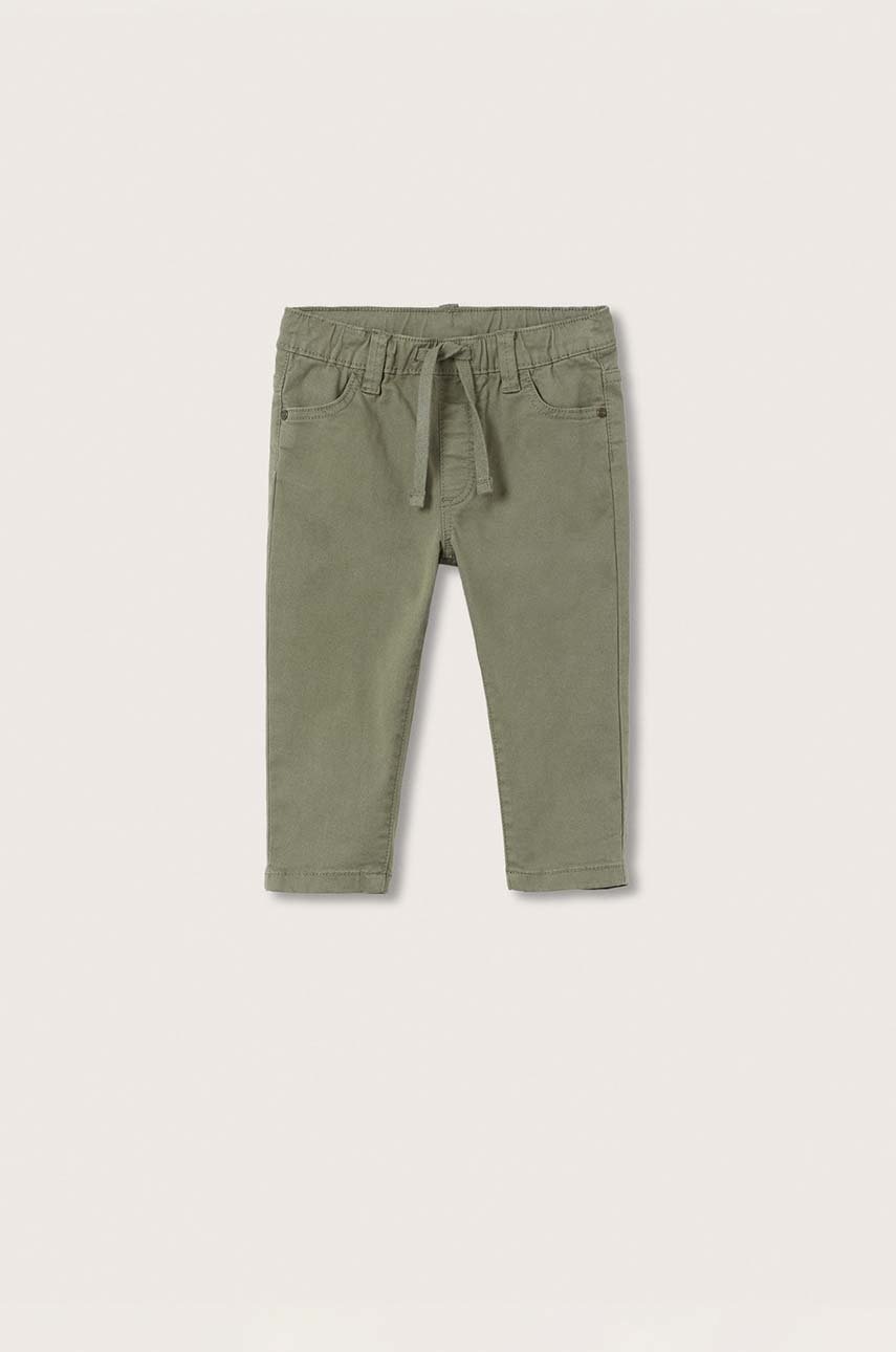 

Детски панталони Mango Kids в кафяво с изчистен дизайн, Кафяв