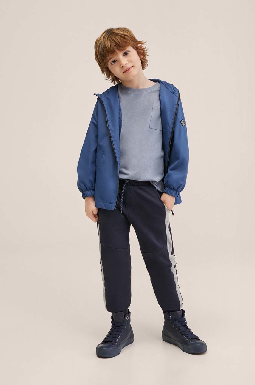 

Детские брюки Mango Kids цвет синий однотонные