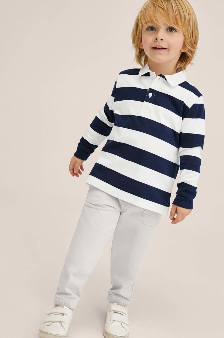 

Детски панталони Mango Kids в бяло с изчистен дизайн, Бял