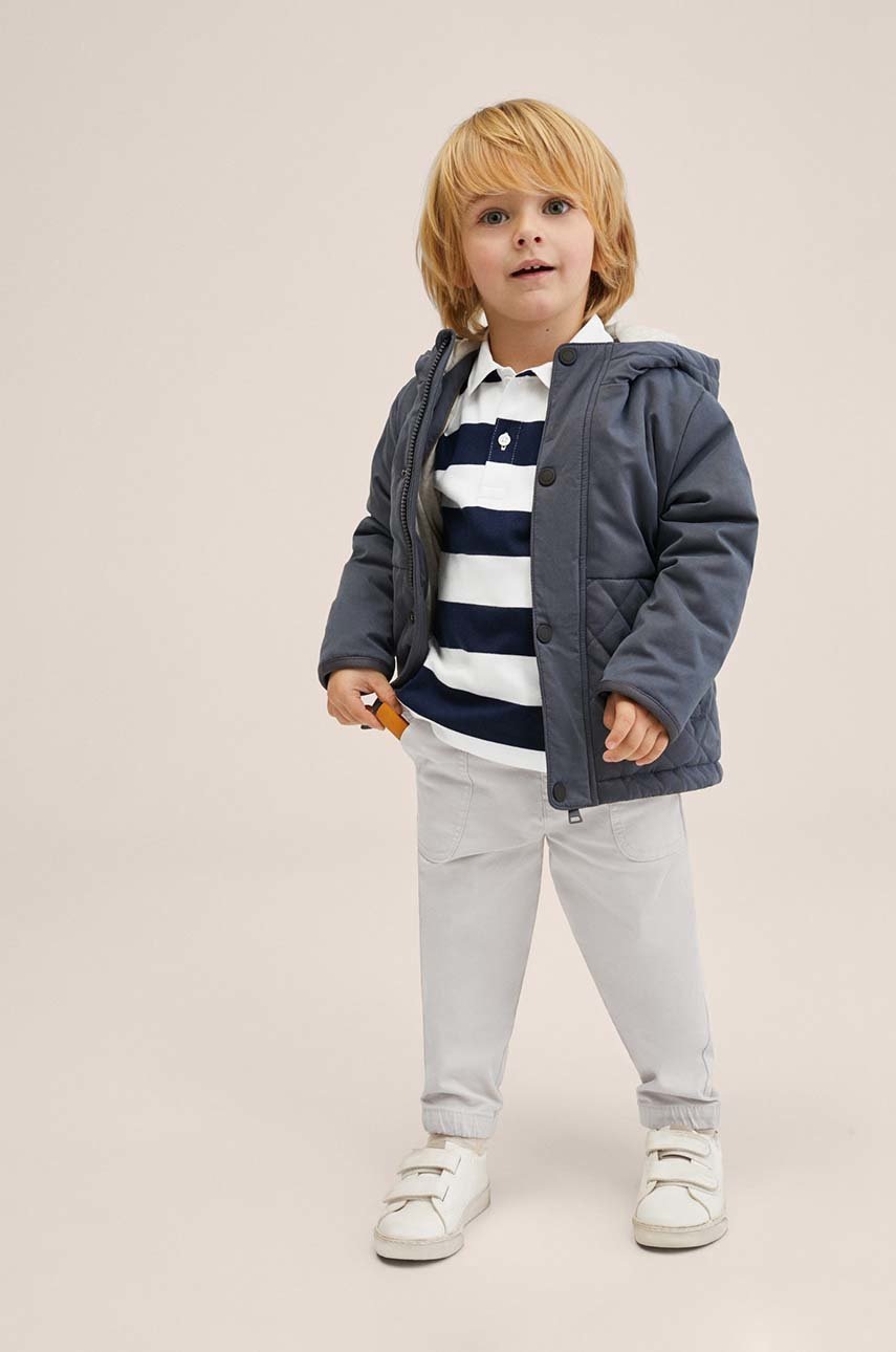 

Детские брюки Mango Kids цвет белый однотонные