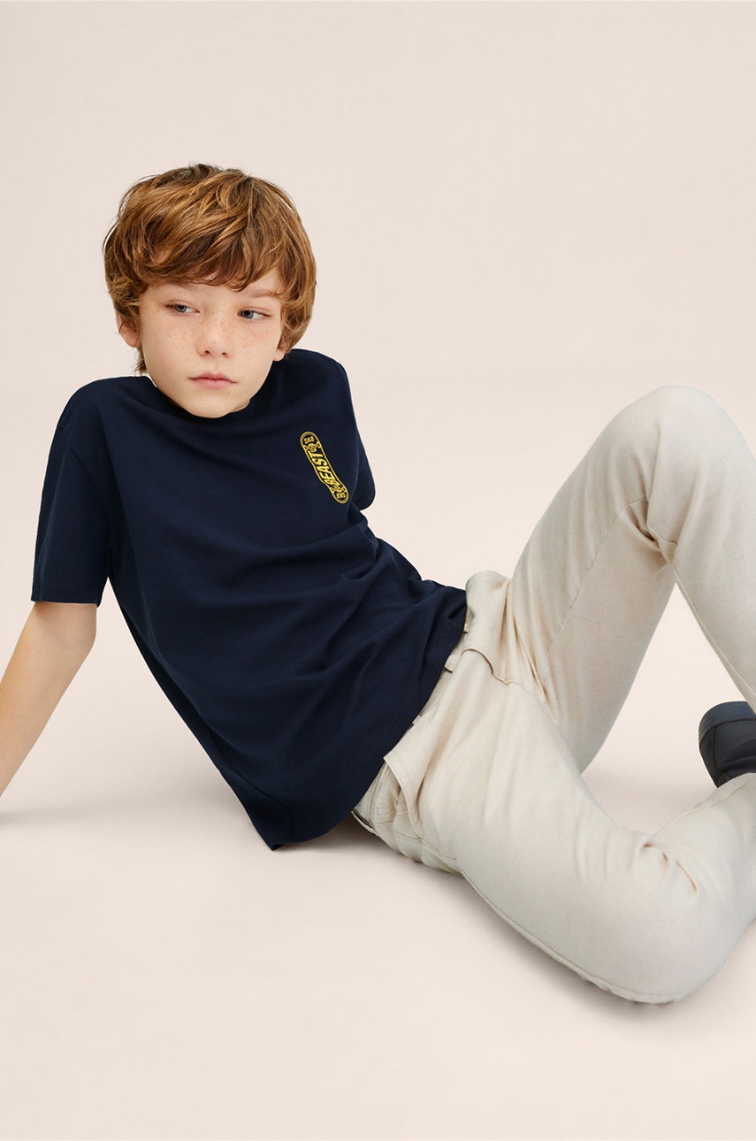 

Детские брюки Mango Kids Nico цвет бежевый однотонные