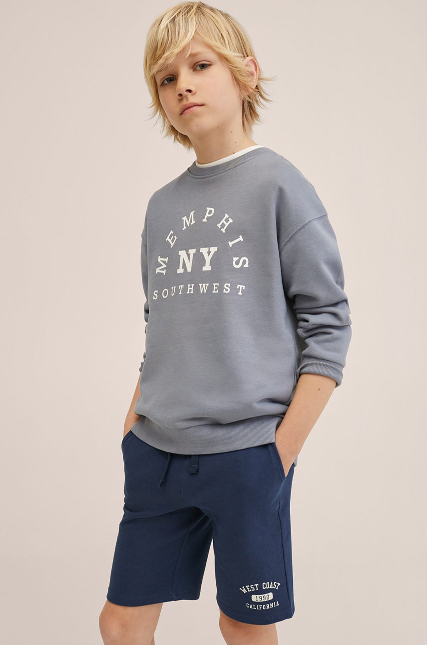 

Детски памучен панталон Mango Kids Toronto в тъмносиньо, Тъмносин