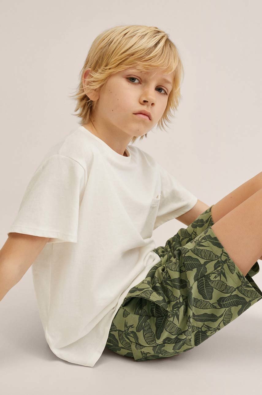 

Детски памучен къс панталон Mango Kids Port в кафяво с десен, Кафяв