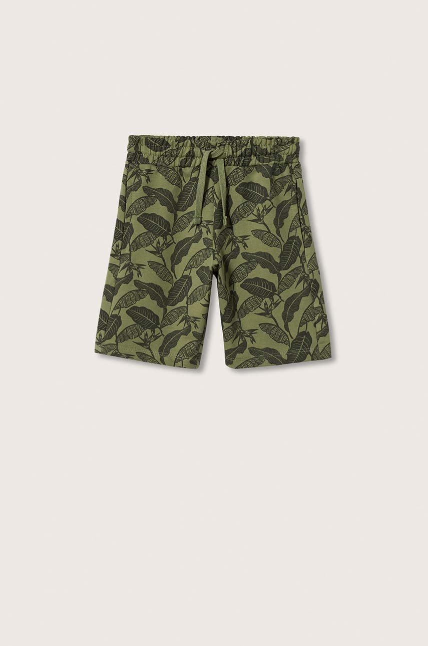 

Дитячі бавовняні шорти Mango Kids Port колір коричневий візерунок