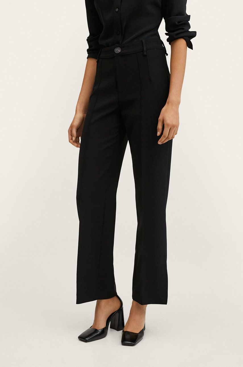 Mango pantaloni femei, culoarea negru, evazati, high waist 2023 ❤️ Pret Super answear imagine noua 2022