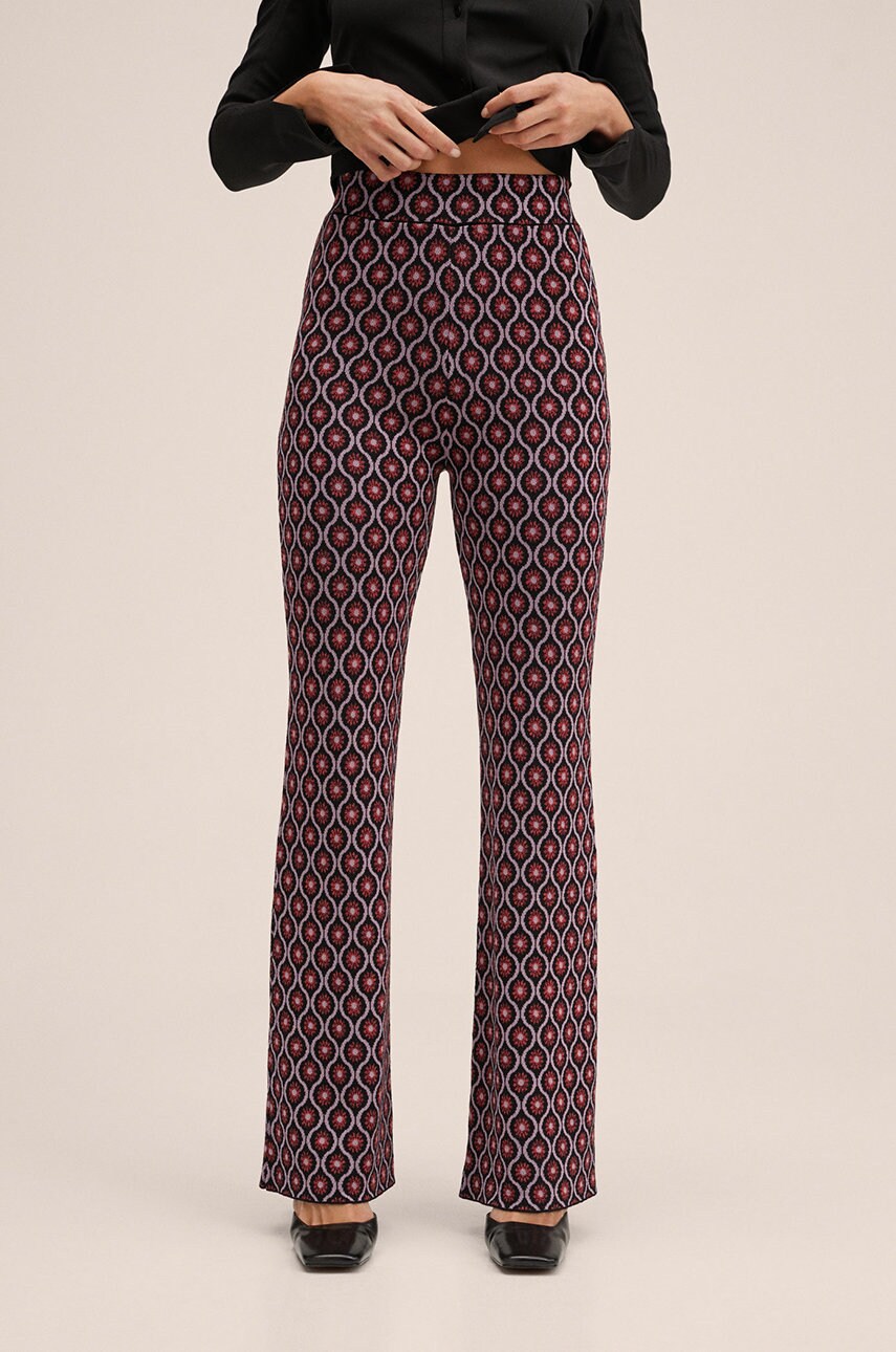 Mango pantaloni femei, culoarea roz, lat, high waist answear.ro
