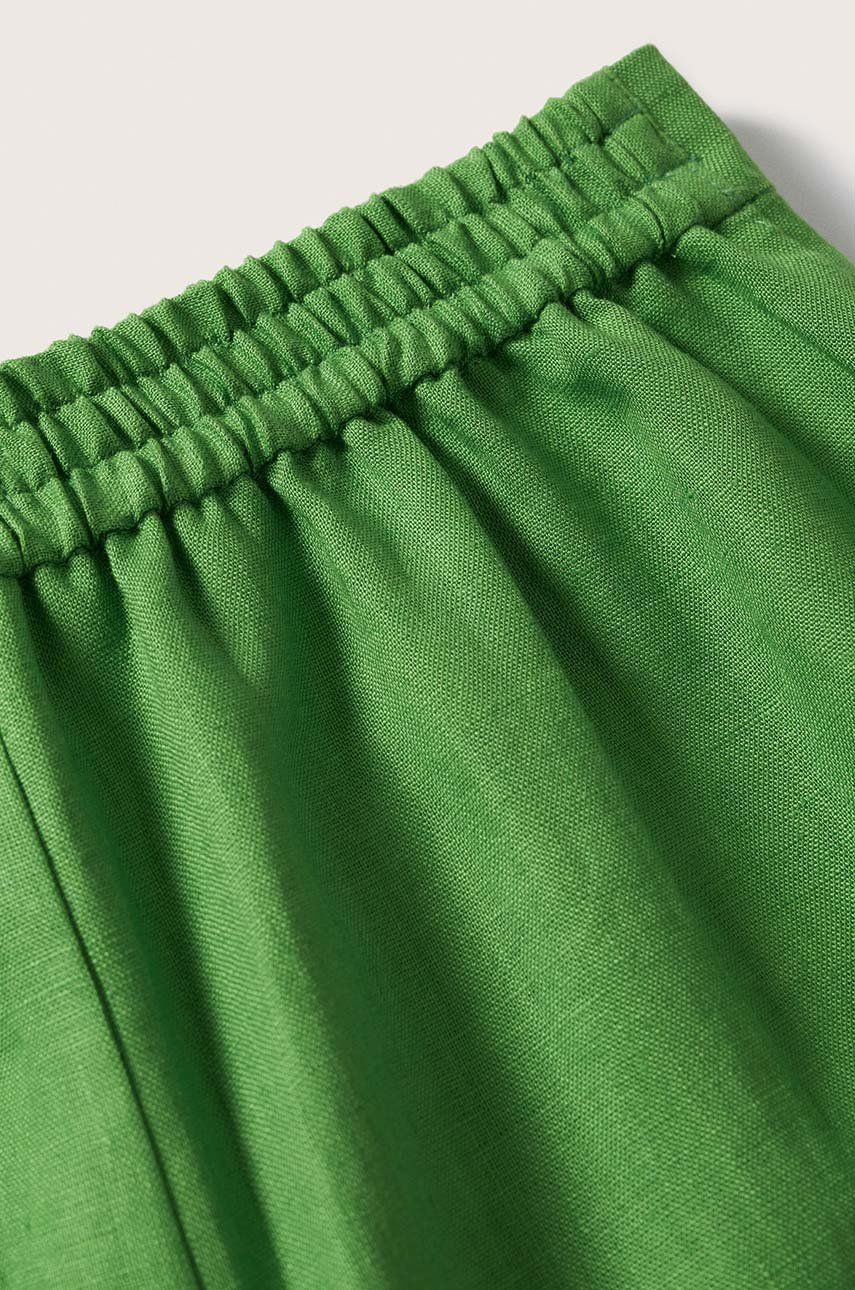 Mango spodnie Lote damskie kolor zielony szerokie high waist