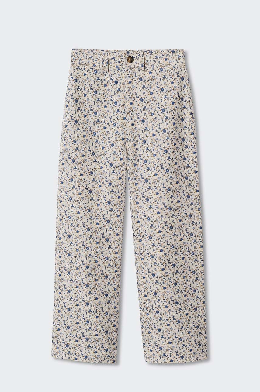 

Штани Mango Tommy жіночі колір бежевий широке висока посадка