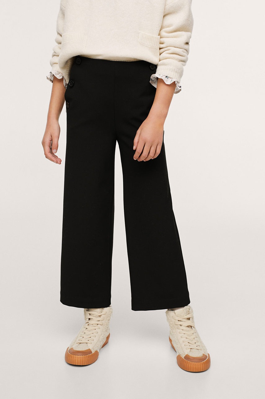 

Детски панталон Mango Kids Jean в черно с изчистен дизайн, Черен