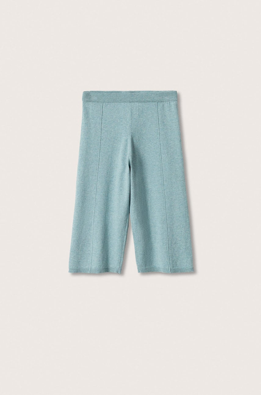 Mango kids pantaloni copii culoarea verde, melanj