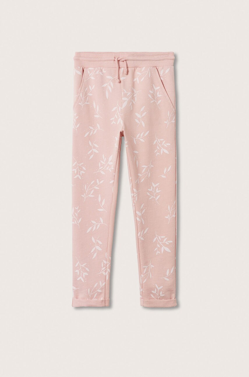 

Детски панталони Mango Kids в розово с десен, Розов