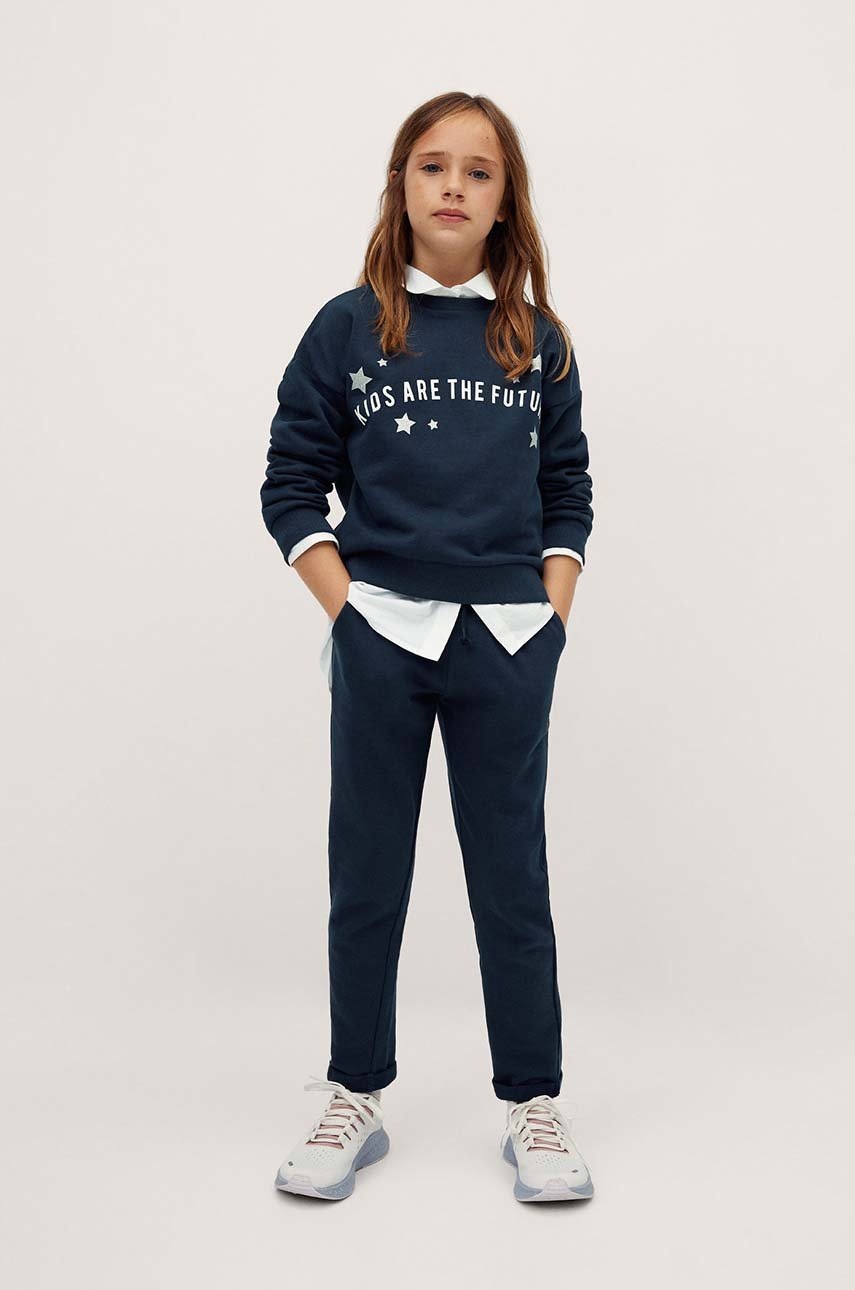 

Дитячі штани Mango Kids колір синій однотонні