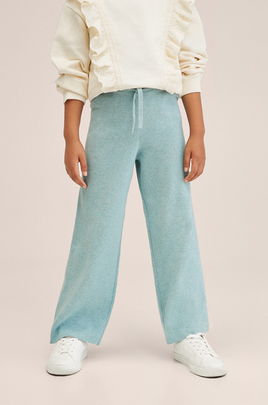

Детски панталони Mango Kids Dolly в меланж на зелено, Зелен