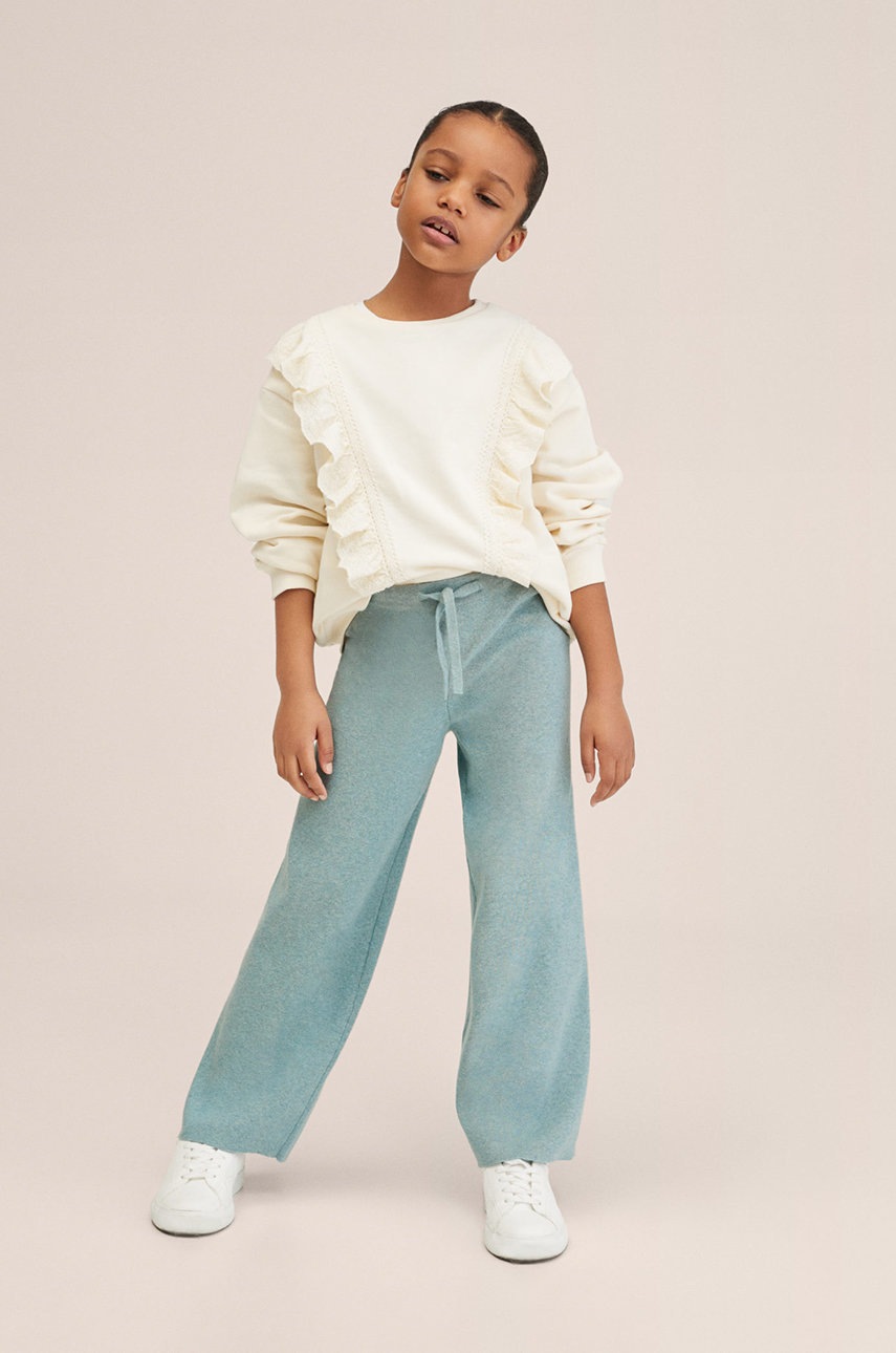 

Дитячі штани Mango Kids Dolly колір зелений меланж