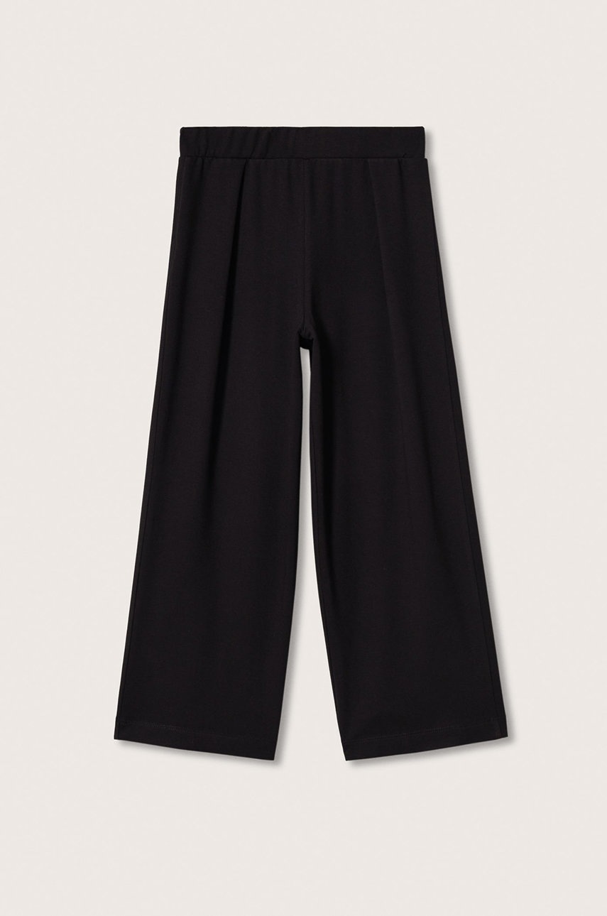 

Детски панталони Mango Kids Rooibos в черно с изчистен дизайн, Черен