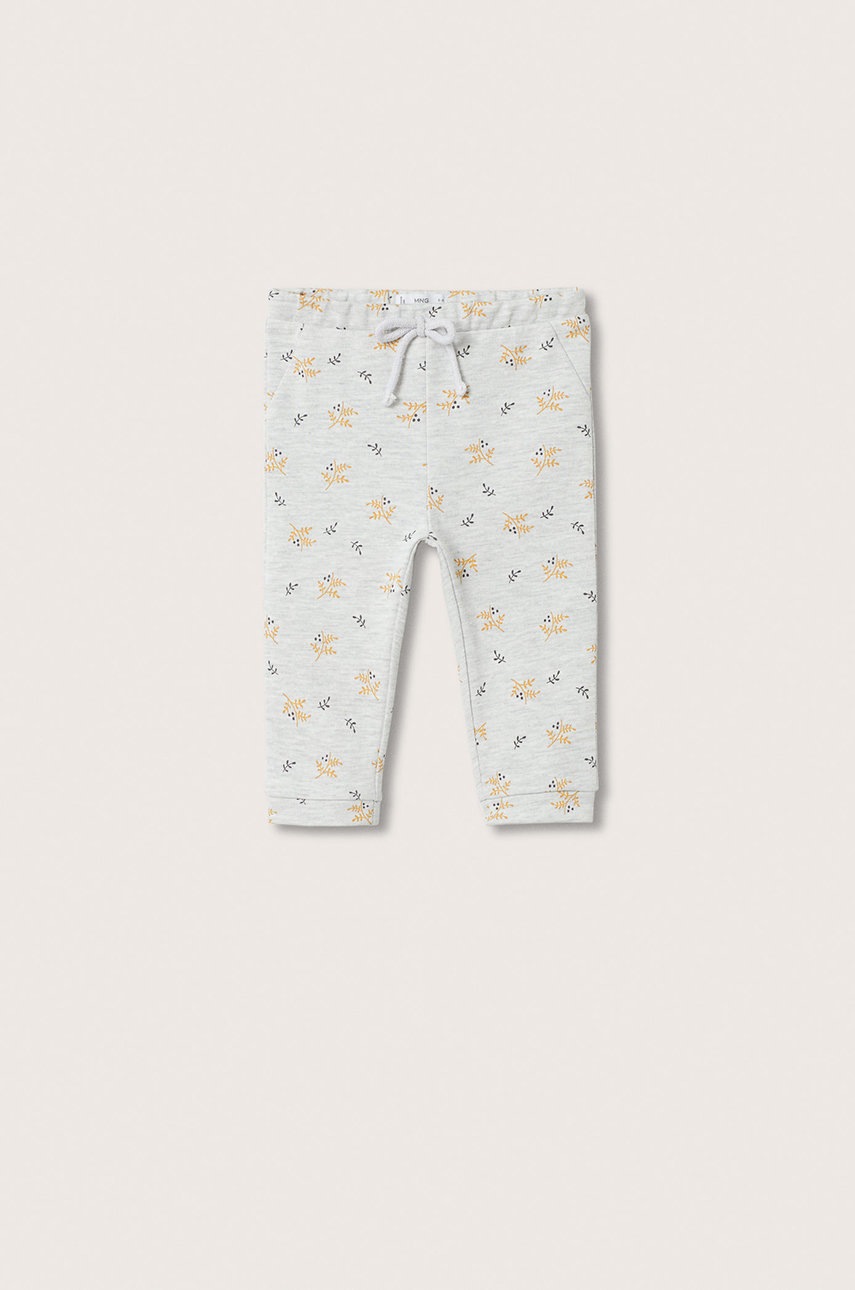 

Детски панталони Mango Kids в сиво с десен, Сив