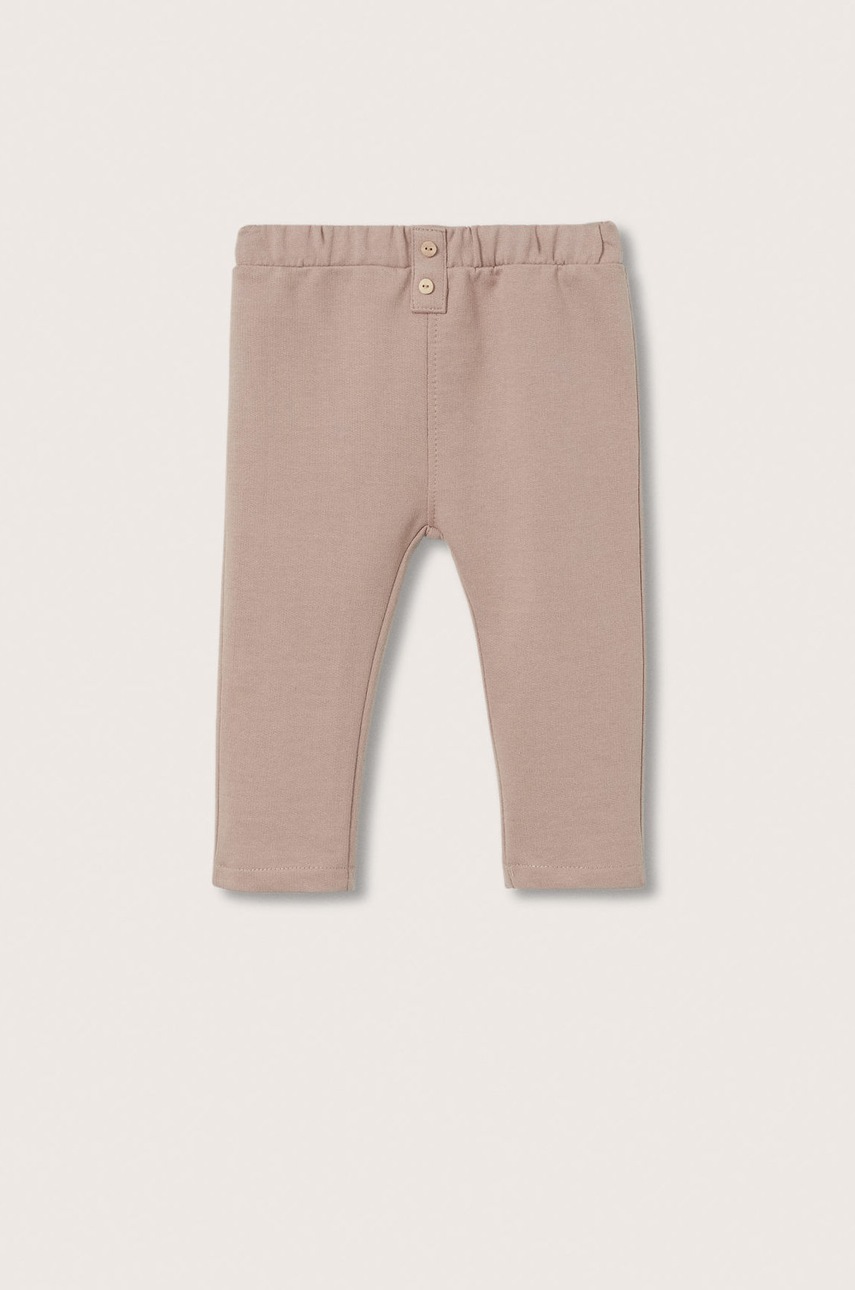

Детски панталони Mango Kids в розово с изчистен дизайн, Розов