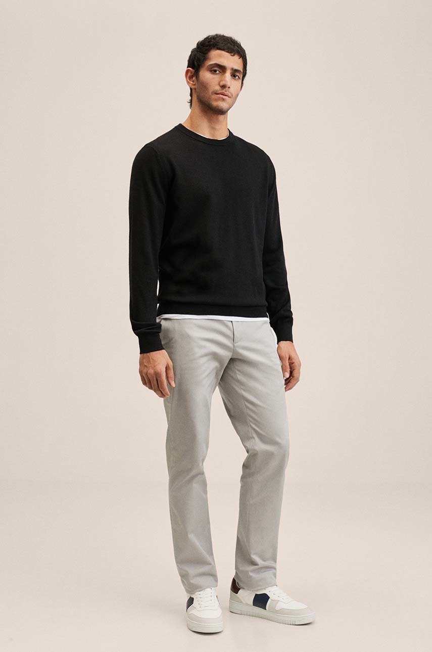 

Брюки Mango Man мужские цвет серый фасон chinos