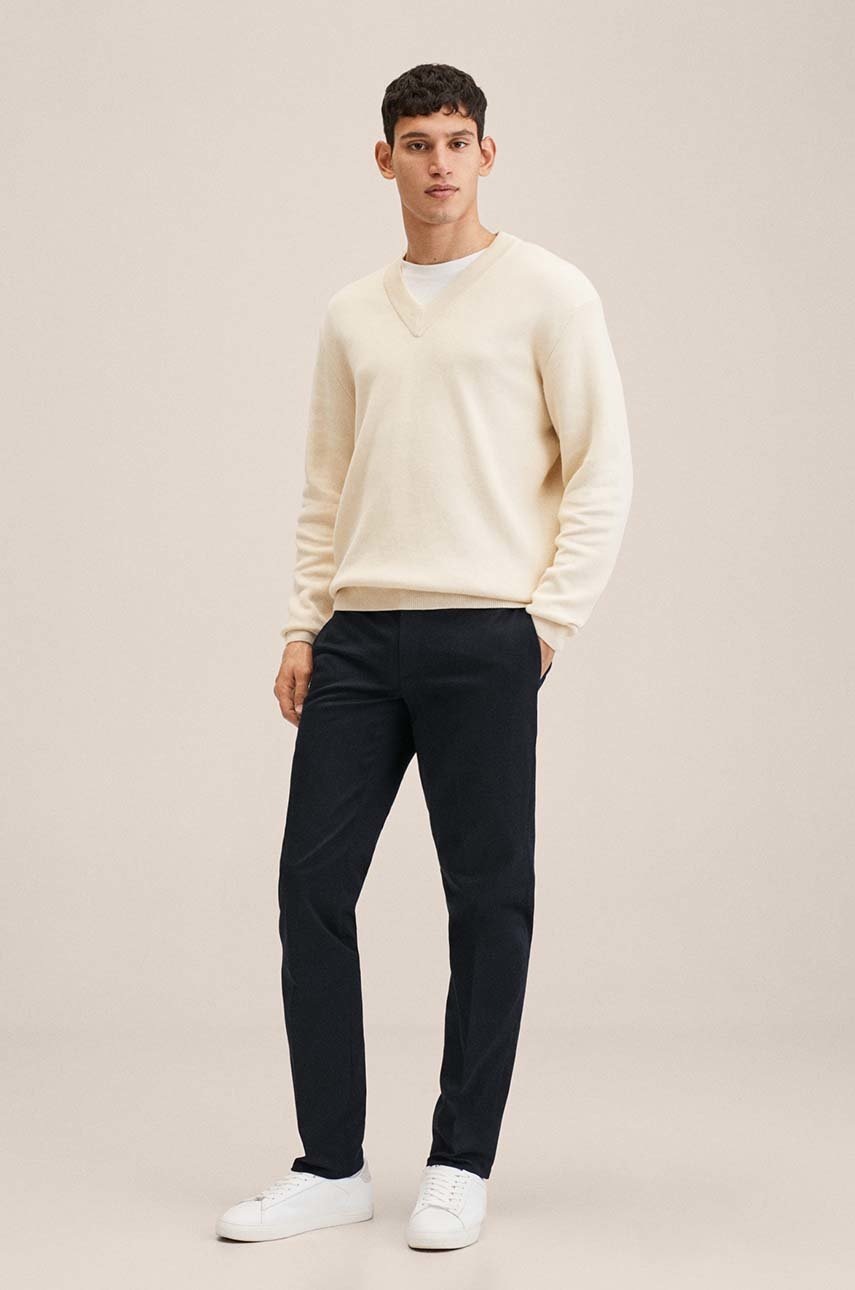 

Брюки Mango Man мужские цвет синий фасон chinos