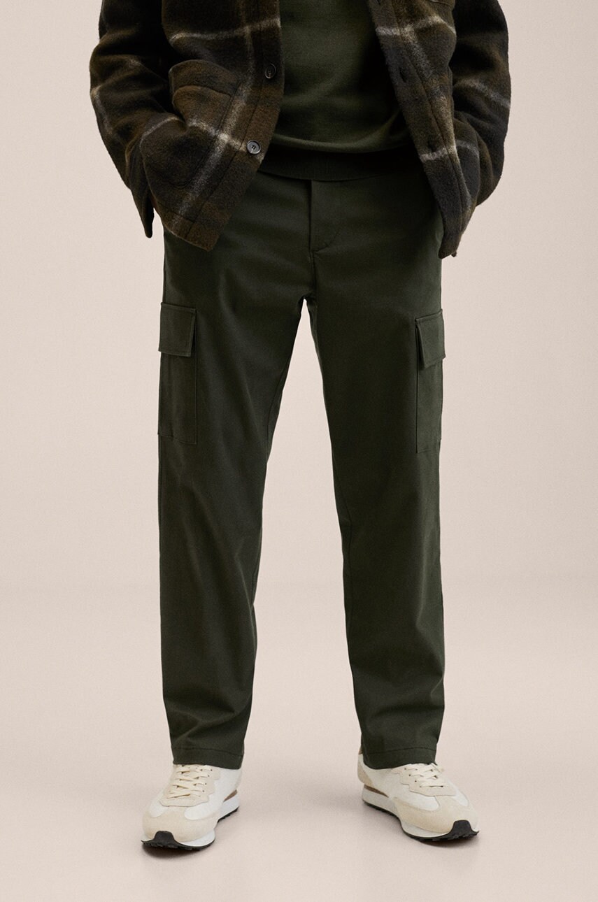 Mango man pantaloni barbati, culoarea maro, drept