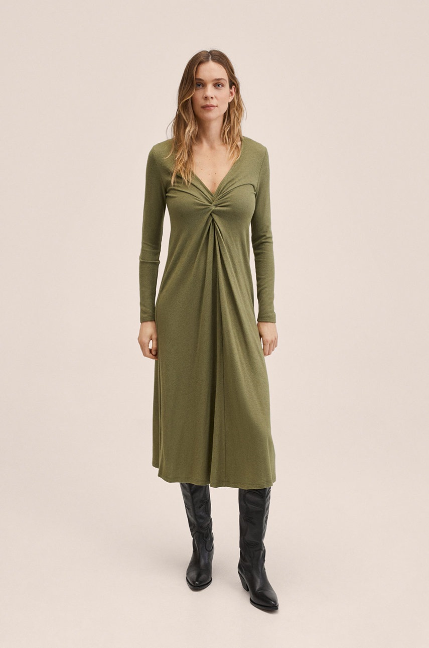 

Платье Mango Palson цвет коричневый mini oversize