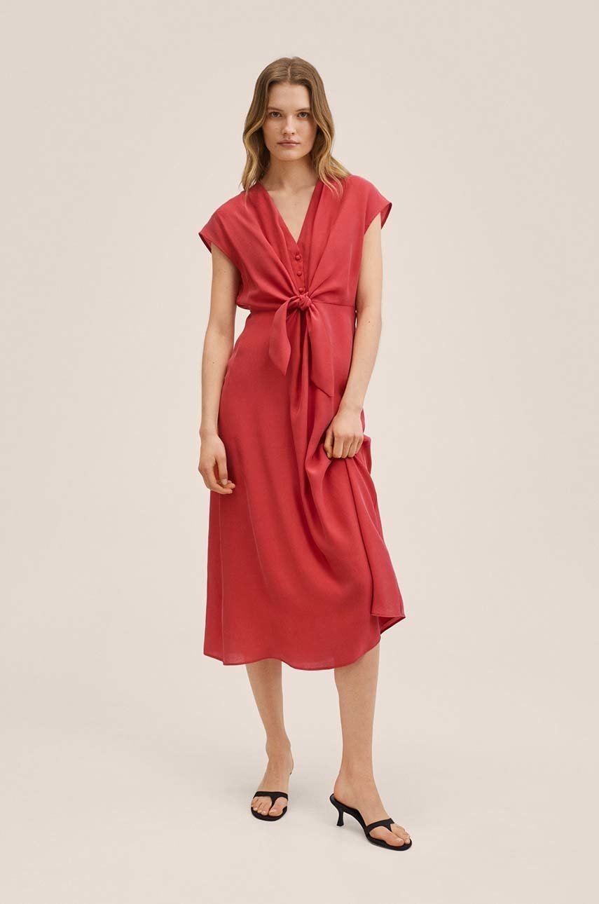 

Рокля Mango Marte2 в червено къс модел със стандартна кройка, Червен