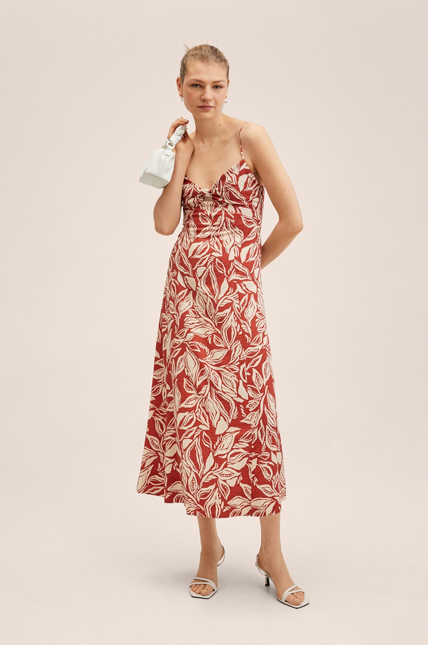 

Сукня Mango Alana колір помаранчевий maxi розкльошена