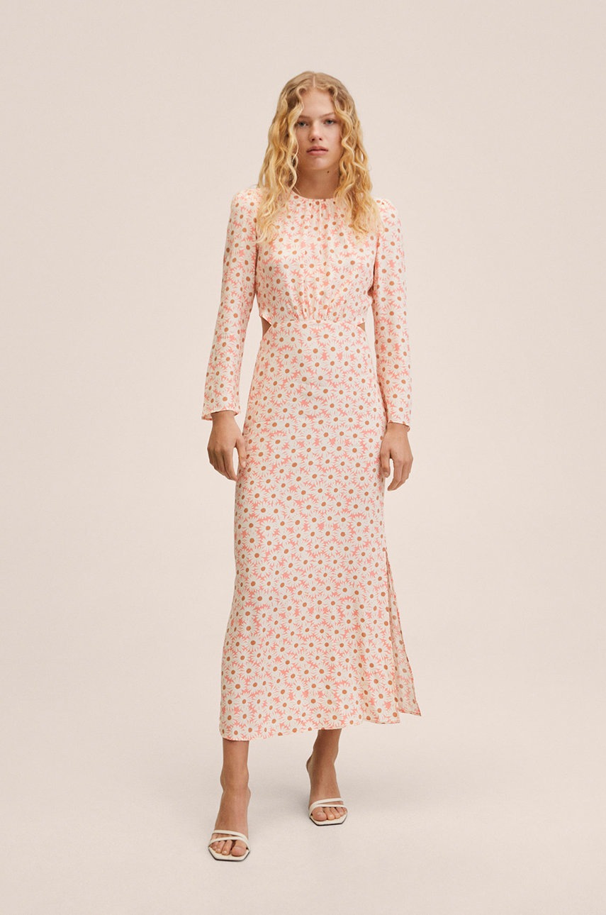 

Сукня Mango Nanita колір червоний maxi розкльошена