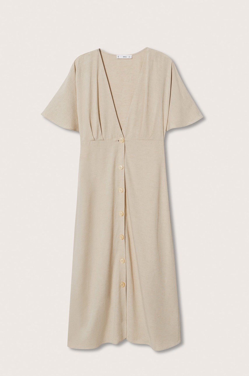 

Платье Mango Pilu цвет бежевый midi oversize