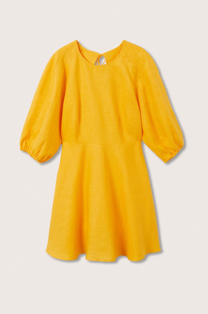 

Платье Mango Filipa цвет жёлтый mini расклешённое