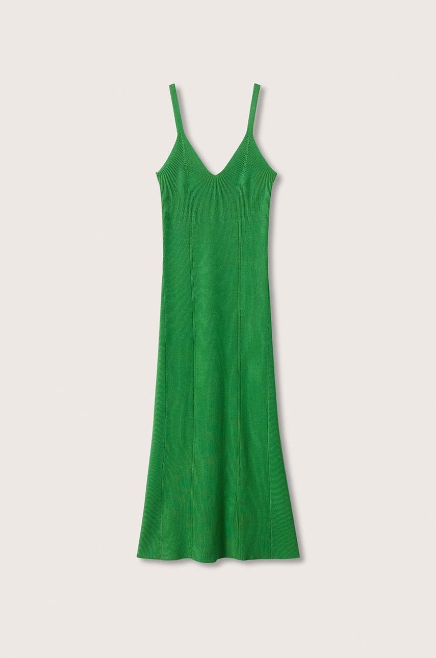 

Сукня Mango Menta колір зелений midi облягаюча