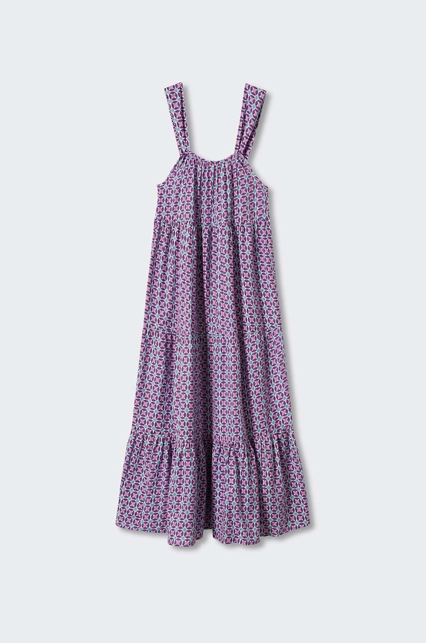 

Бавовняна сукня Mango Jaipur колір фіолетовий midi oversize