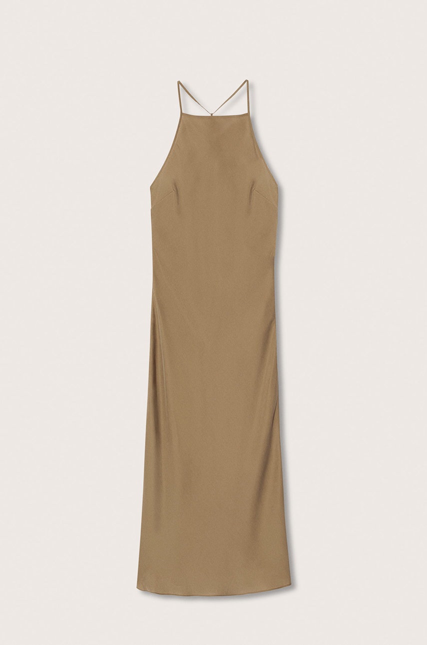 

Платье Mango Grace цвет коричневый maxi прямое