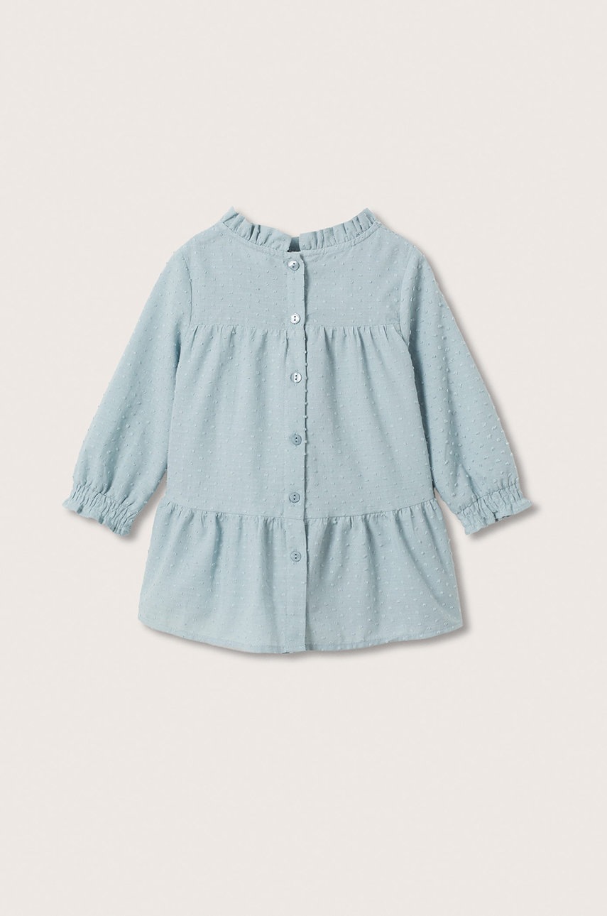 

Дитяча бавовняна сукня Mango Kids Aura колір бірюзовий mini розкльошена