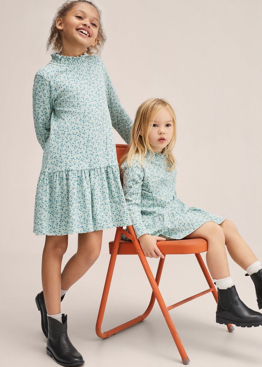 Mango kids rochie fete culoarea verde, mini, evazati